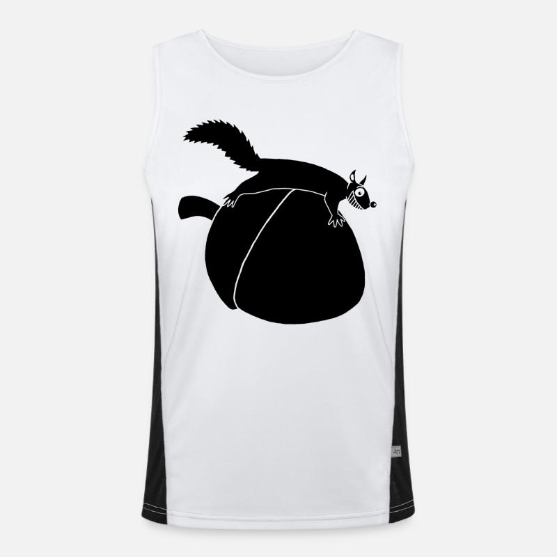 Das Eichhörnchen gegen die Eichel (schwarz) Funktionelles Kontrast-Tank Top für Männer 