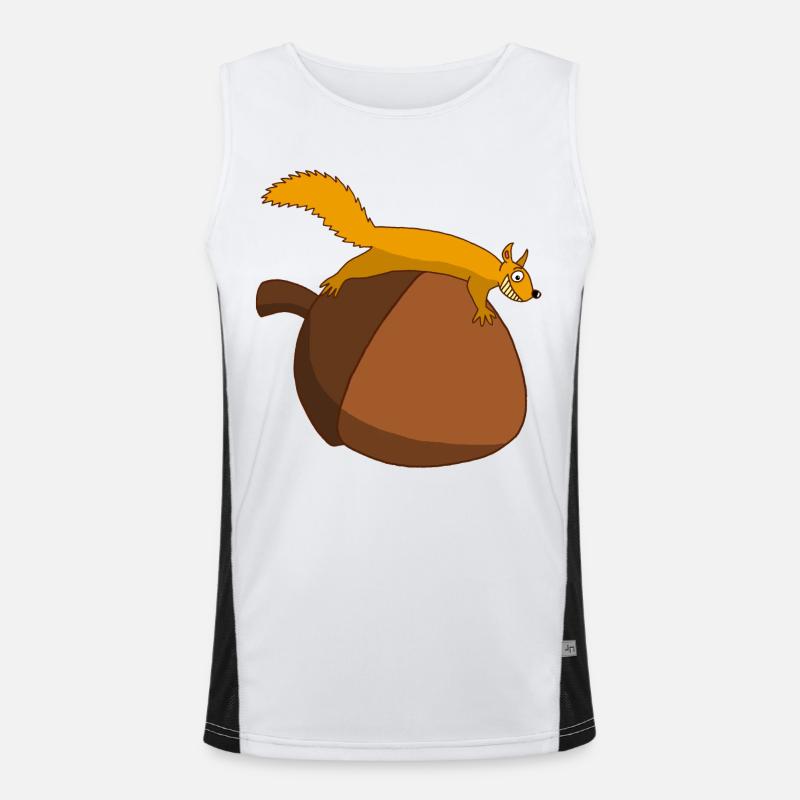 Das Eichhörnchen gegen die Eichel Funktionelles Kontrast-Tank Top für Männer 