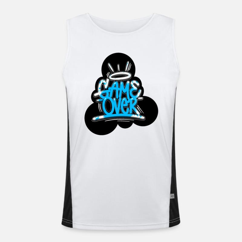 Game over Graffiti Funktionelles Kontrast-Tank Top für Männer 