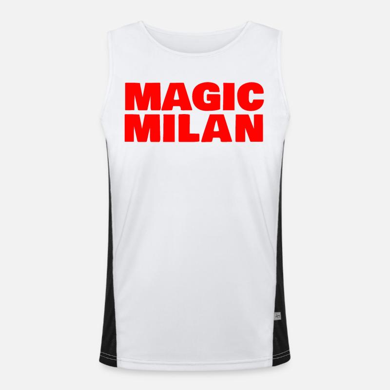 Magic Milan Logo Rot Funktionelles Kontrast-Tank Top für Männer 