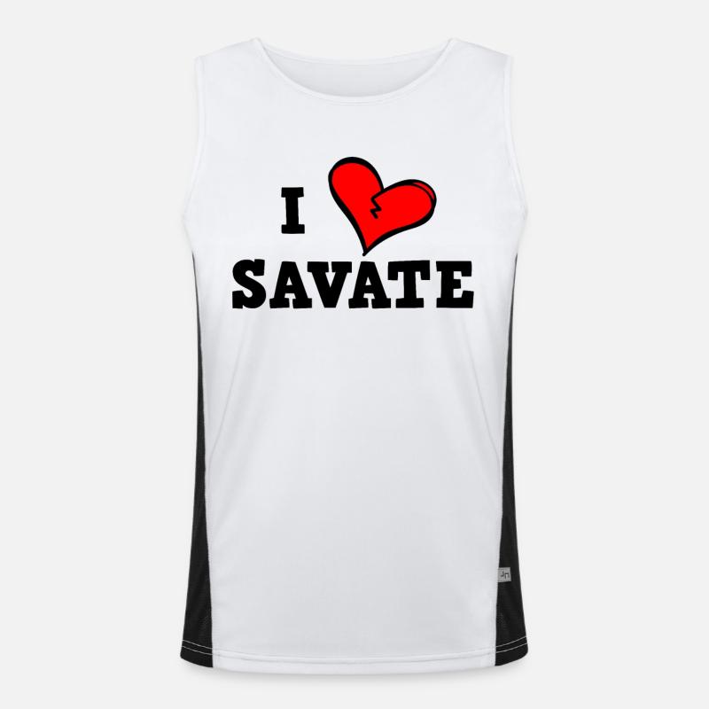 Ich liebe Savate Funktionelles Kontrast-Tank Top für Männer 