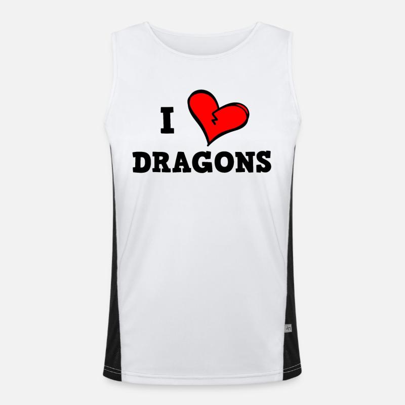 J’aime les dragons Débardeur respirant contrasté Homme 