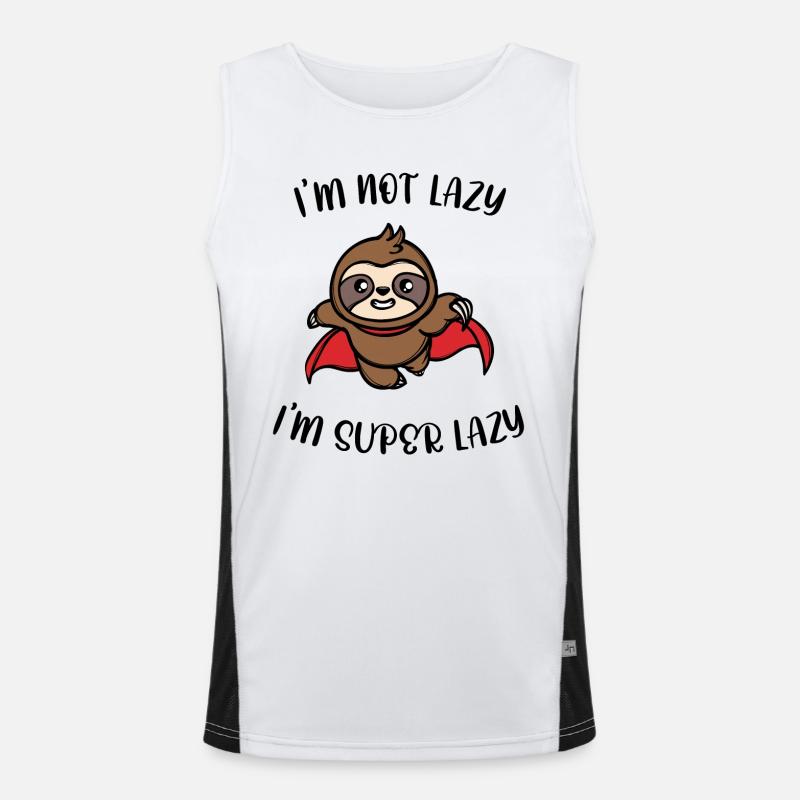 Sloth Mammal Humorous Zoo Lazy Statement Débardeur respirant contrasté Homme 