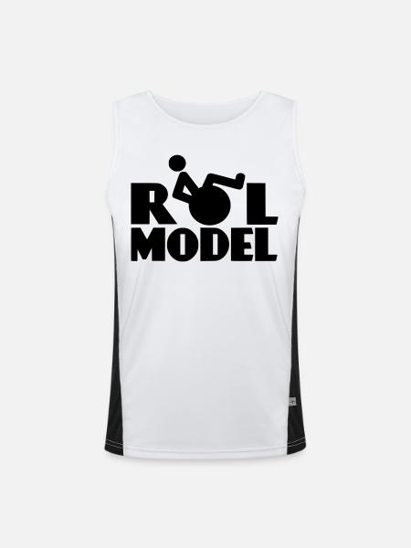 Modèle # - Débardeur respirant contrasté Homme - blanc/noir