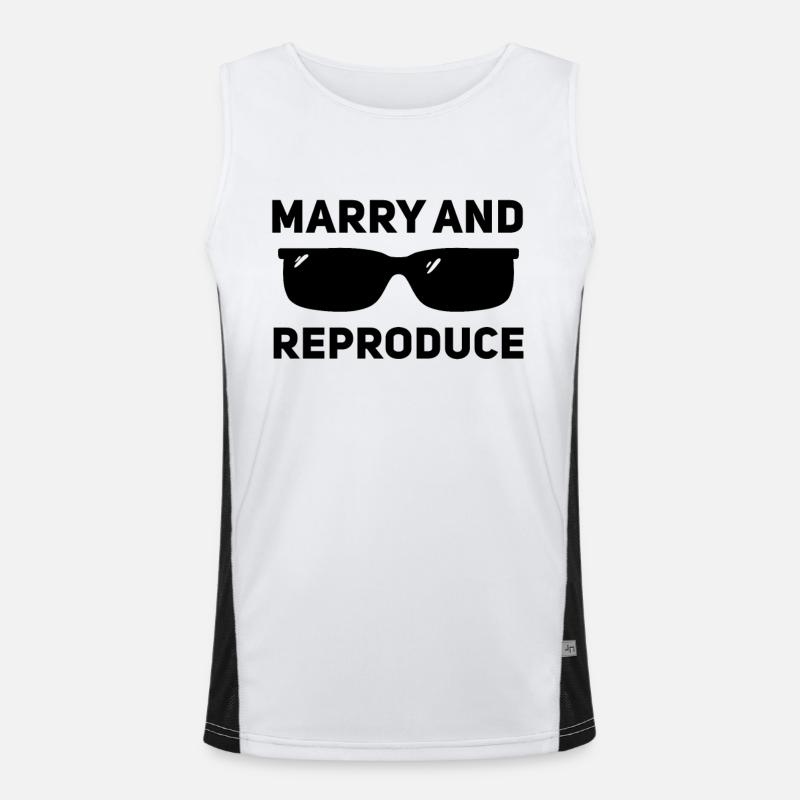 Getting married and reproducing - Men's Functional Contrast Tank Top  - white/black