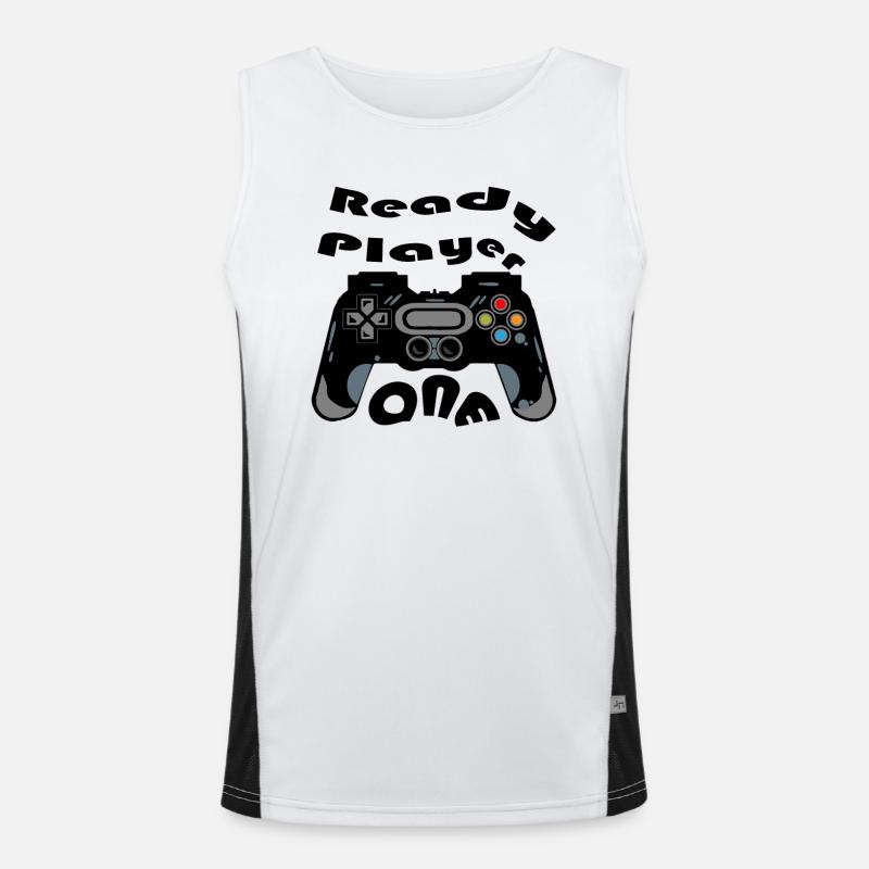 Retro-Controller Silhouette Funktionelles Kontrast-Tank Top für Männer 