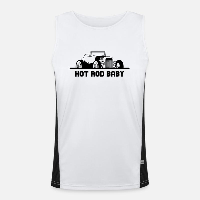 Hot Rod Baby Funkcjonalna męska koszulka bez rękawów z kontrastowymi wstawkami 