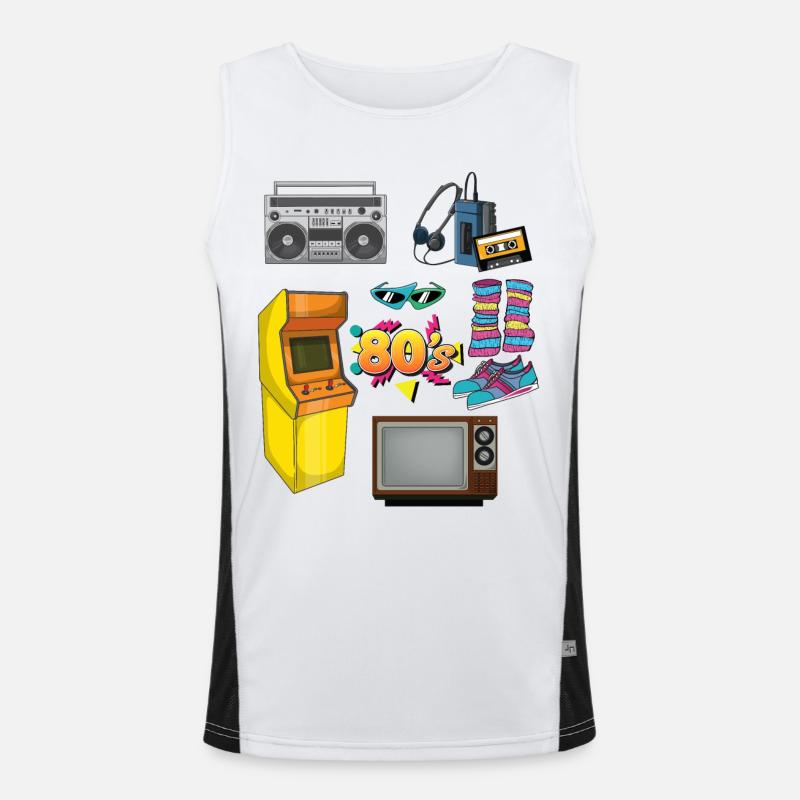 Retro Special 80s Objects 1980s Men's Functional Contrast Tank Top 