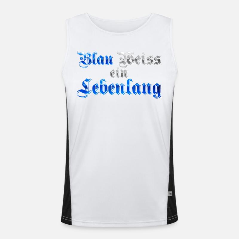 Blau Weiss ein Lebenlang Funktionelles Kontrast-Tank Top für Männer 