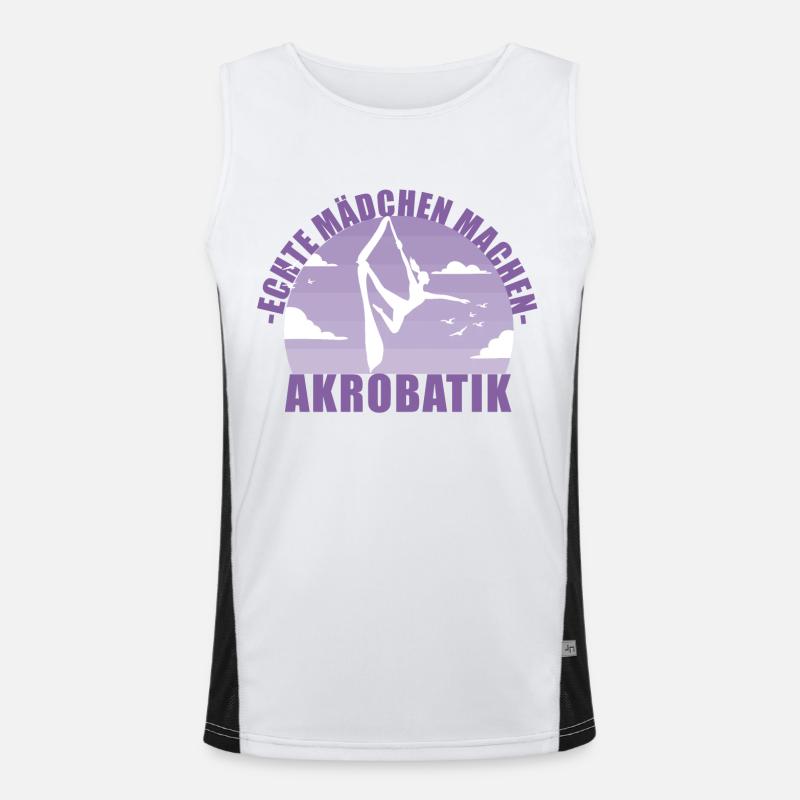 Echte Mädchen machen Akrobatik! Geschenk - Funktionelles Kontrast-Tank Top für Männer - Weiß/Schwarz