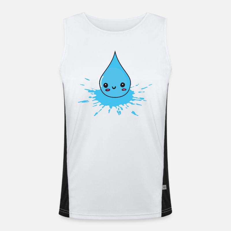 bursting and splashing - water drops Men's Functional Contrast Tank Top 