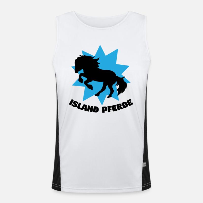 Reiten Islandpferde Haflinger Statement Pferde Funktionelles Kontrast-Tank Top für Männer 