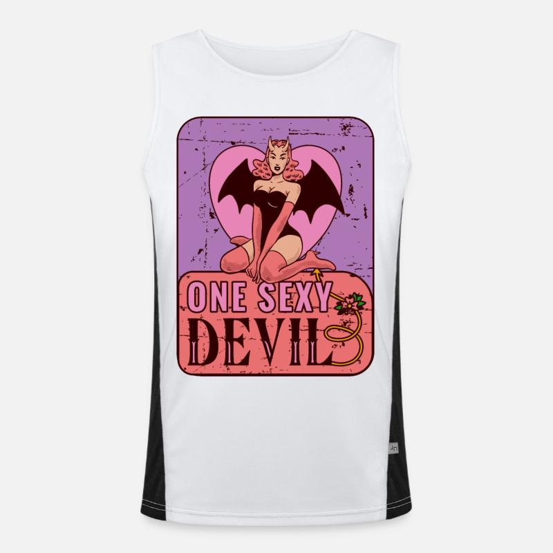 Sexy devil - Men's Functional Contrast Tank Top - white/black