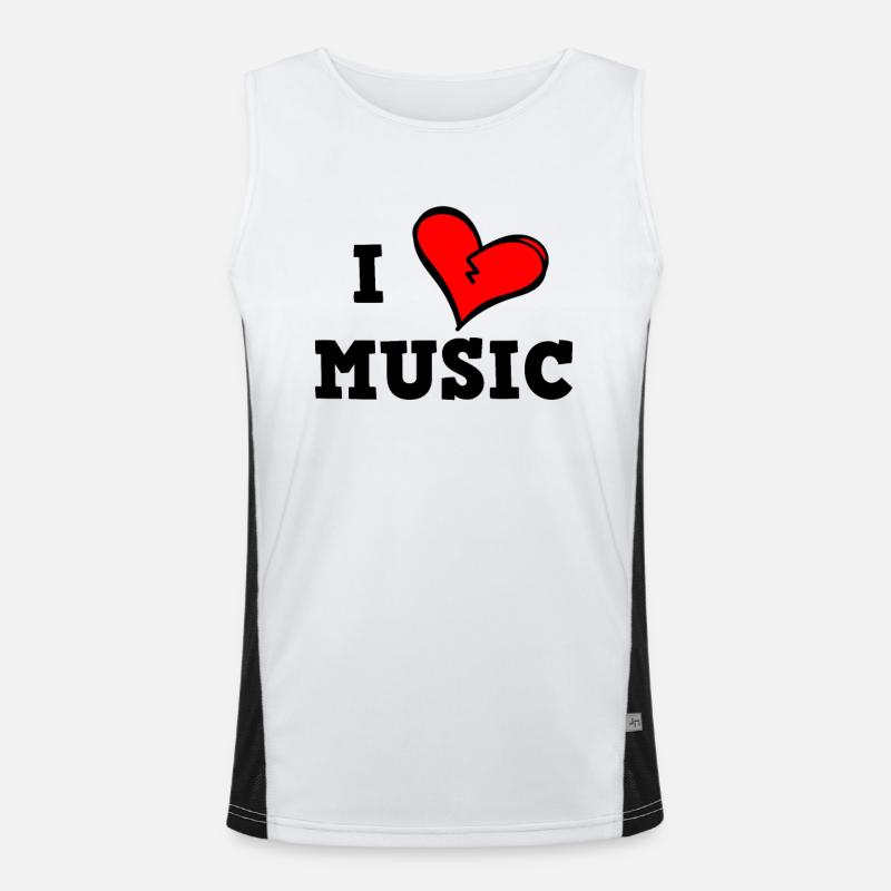 Ich mag Musik Funktionelles Kontrast-Tank Top für Männer 