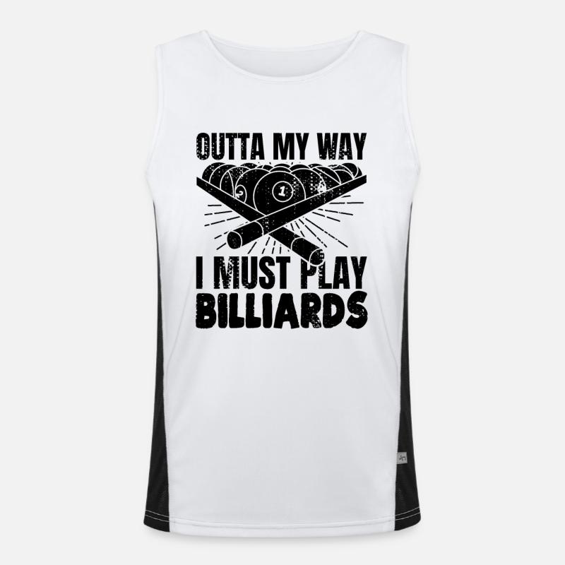 Funny billiard player Men's Functional Contrast Tank Top 
