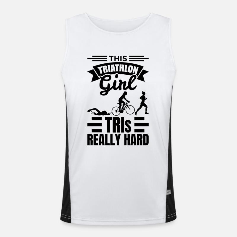 Triathlet Mädchen Funktionelles Kontrast-Tank Top für Männer 