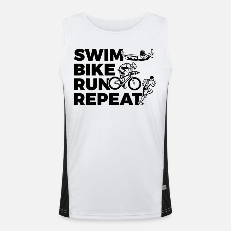 Swimming Cycling Running Repeating Men's Functional Contrast Tank Top 