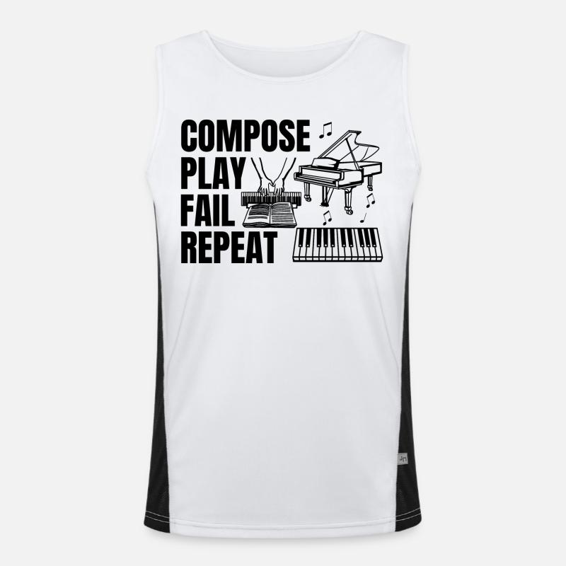 Pianist tägliche Routine Funktionelles Kontrast-Tank Top für Männer 
