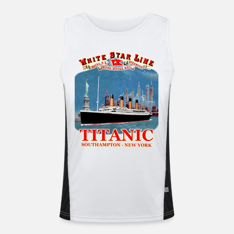 TITANIC creation Louis RUNEMBERG © Adagp - Men's Functional Contrast Tank Top  - white/black
