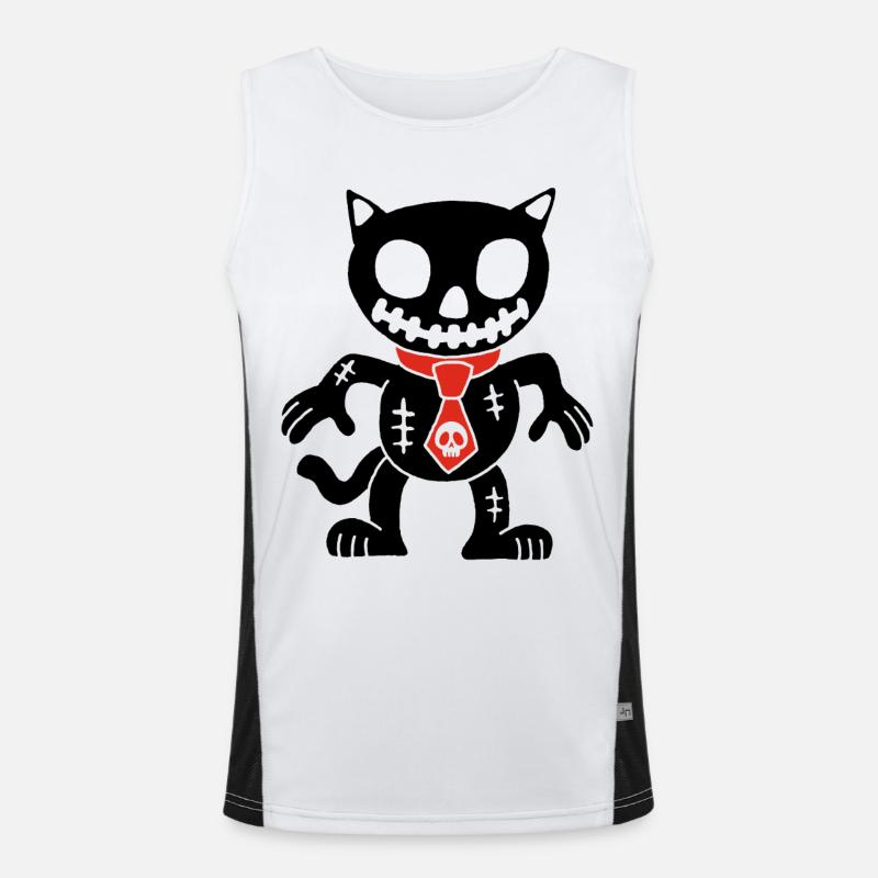 Black cat voodoo doll Men's Functional Contrast Tank Top 
