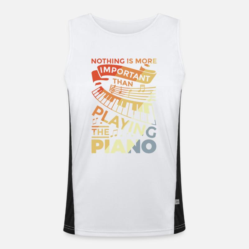 Dire de piano motivant Débardeur respirant contrasté Homme 