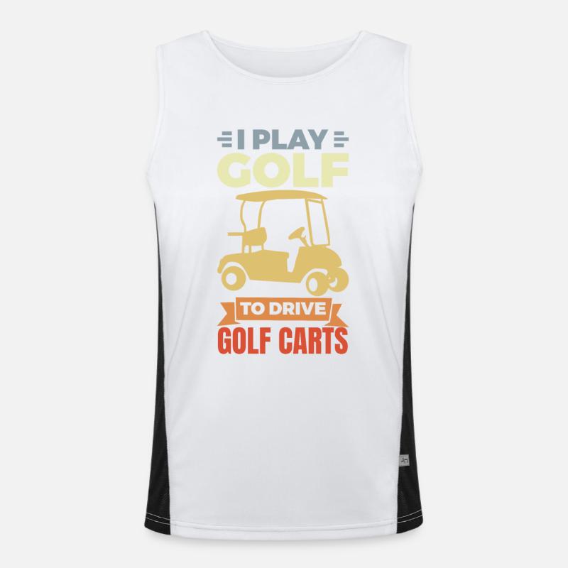 Ich liebe Golf Carts Funktionelles Kontrast-Tank Top für Männer 