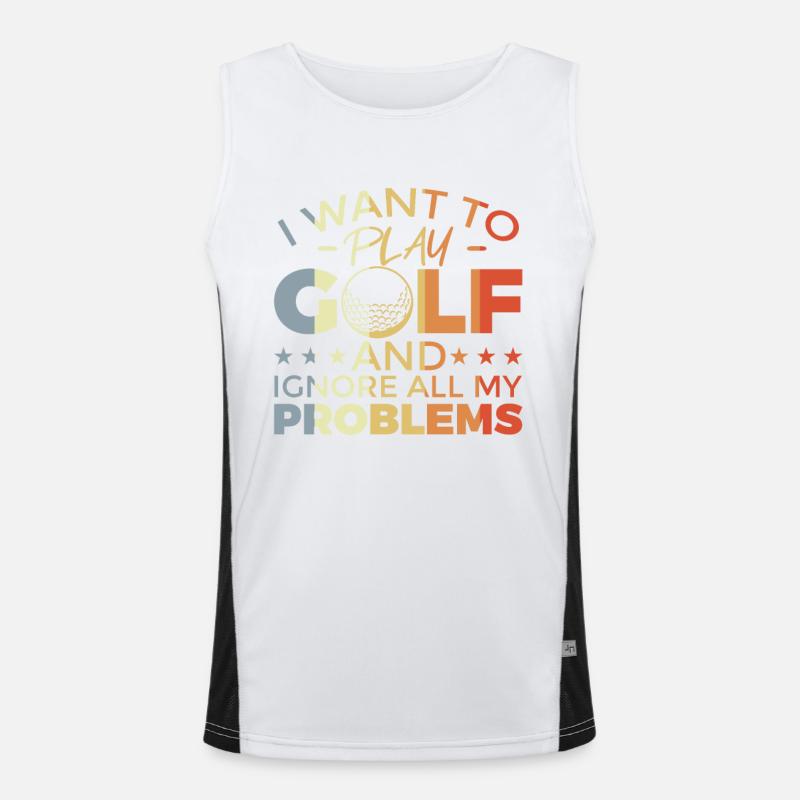 Lustiger Golf Spruch Funktionelles Kontrast-Tank Top für Männer 