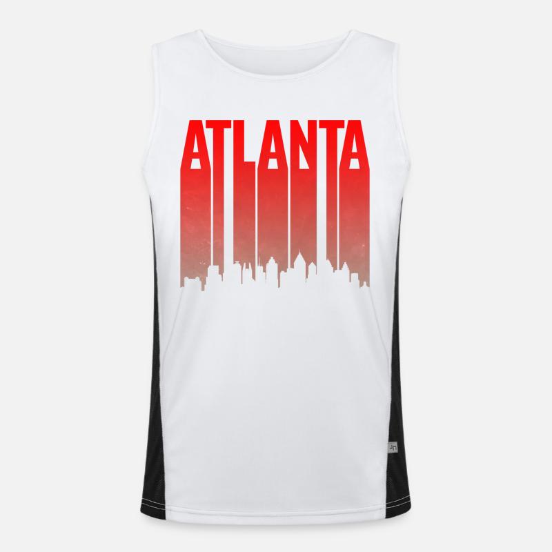 Atlanta Skyline Gradient Funktionelles Kontrast-Tank Top für Männer 