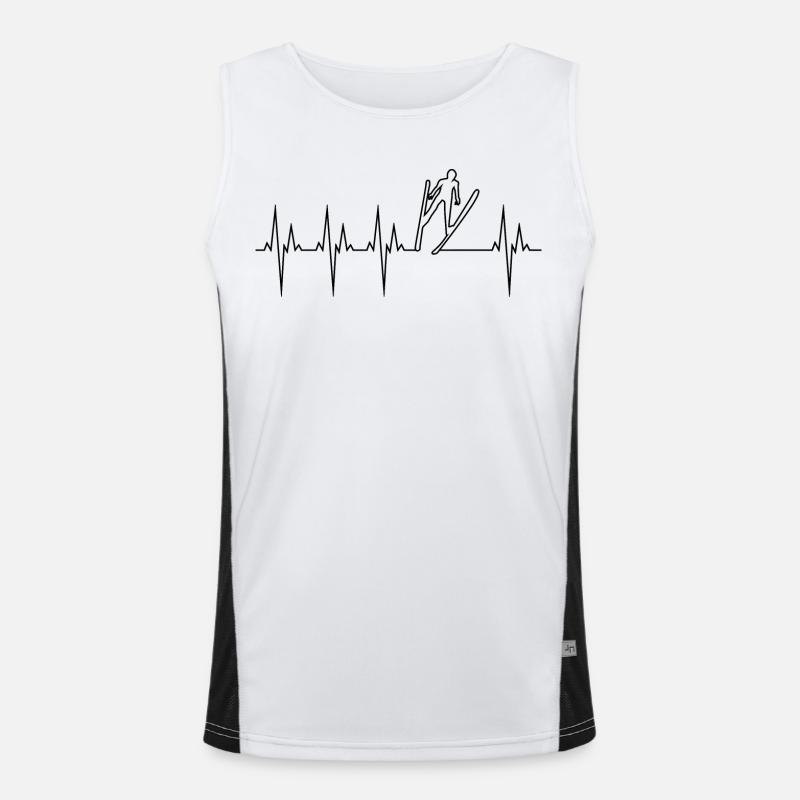 Saut à Ski électrocardiogramme ECG Saut à Ski Débardeur respirant contrasté Homme 
