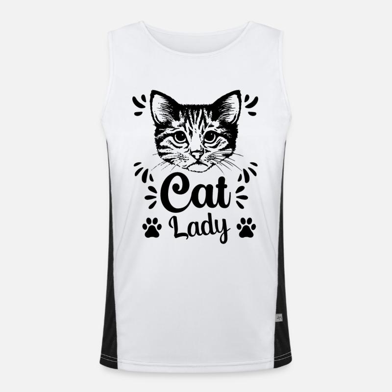 Mignon chat Lady Kitten Kitty Débardeur respirant contrasté Homme 