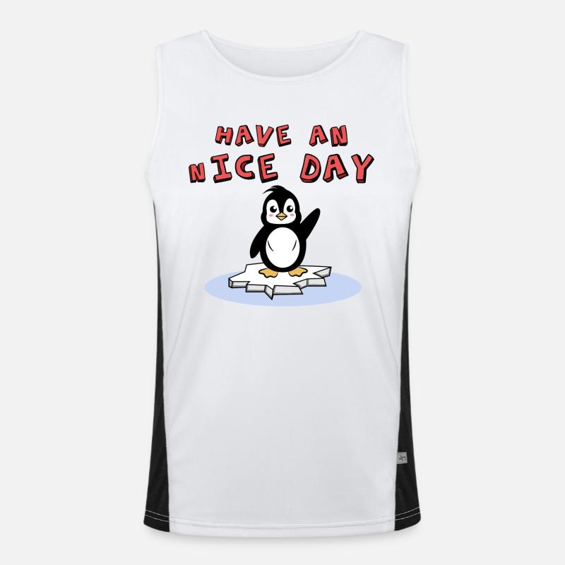 Vogel Eis Kälte Arktis Tier Pinguin Seevogel Zoo Funktionelles Kontrast-Tank Top für Männer 