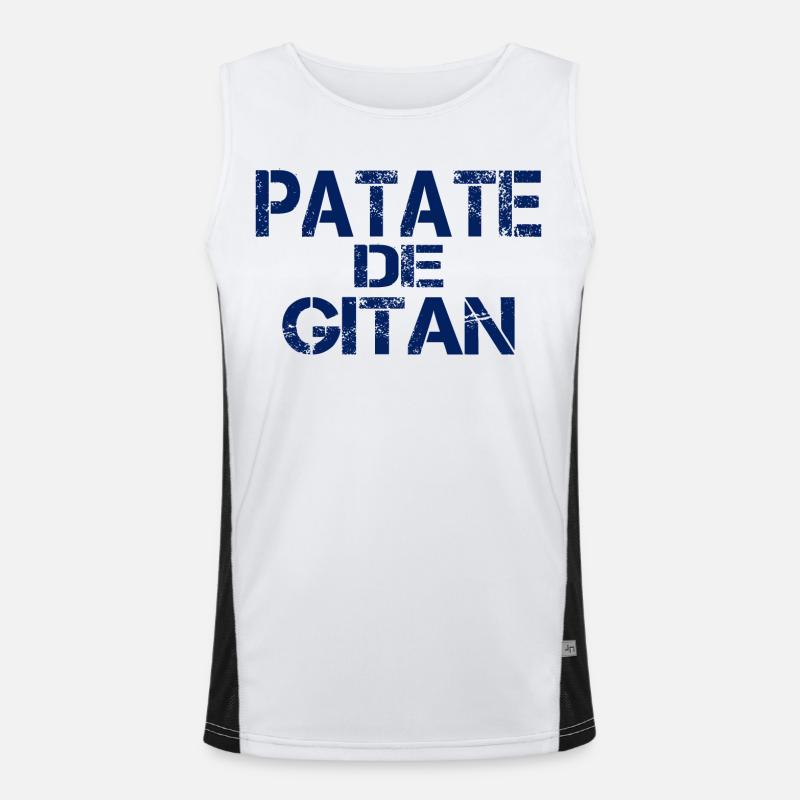 Patate GITAN bleu Débardeur respirant contrasté Homme 