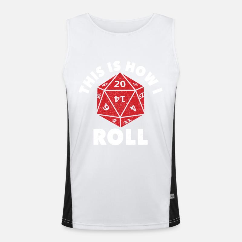 Dungeons Dice RPG Dragons THIS IS HOW I ROLL Men's Functional Contrast Tank Top 