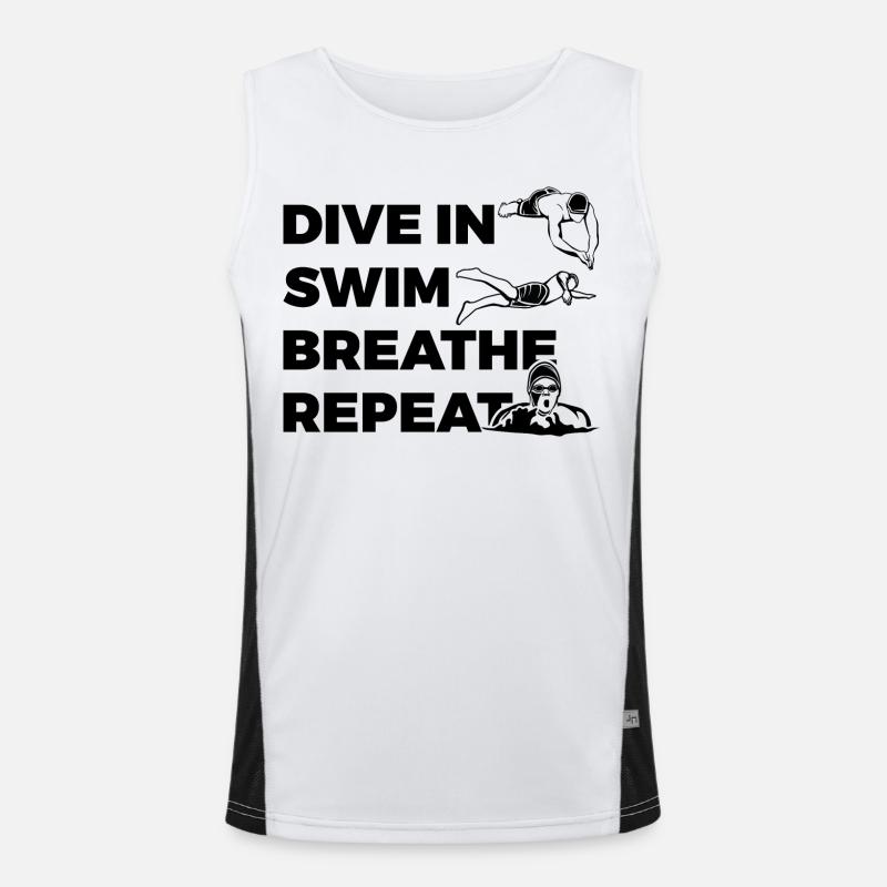 Schwimm Routine Funktionelles Kontrast-Tank Top für Männer 