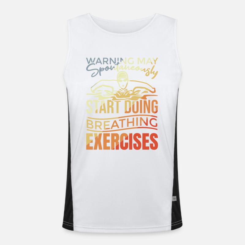 Schwimmer Witz Funktionelles Kontrast-Tank Top für Männer 