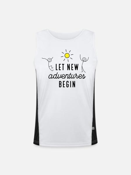 Adventure or new beginning - Men's Functional Contrast Tank Top  - white/black