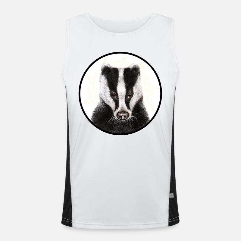 Dachs /Badger mit Logo Funktionelles Kontrast-Tank Top für Männer 
