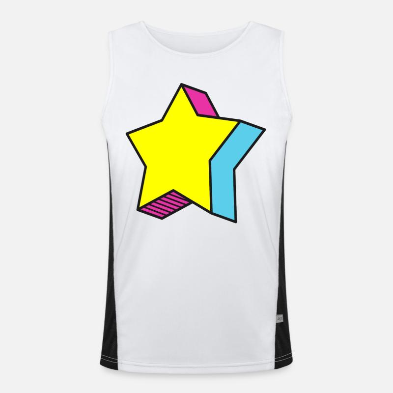 Star Stern Funktionelles Kontrast-Tank Top für Männer 
