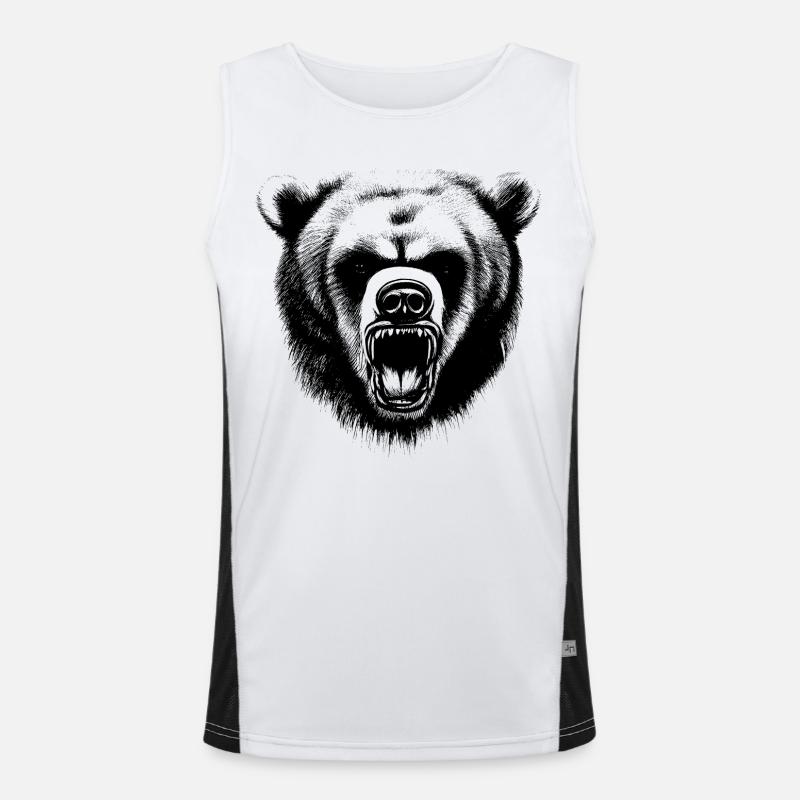 Bären Kopf Funktionelles Kontrast-Tank Top für Männer 