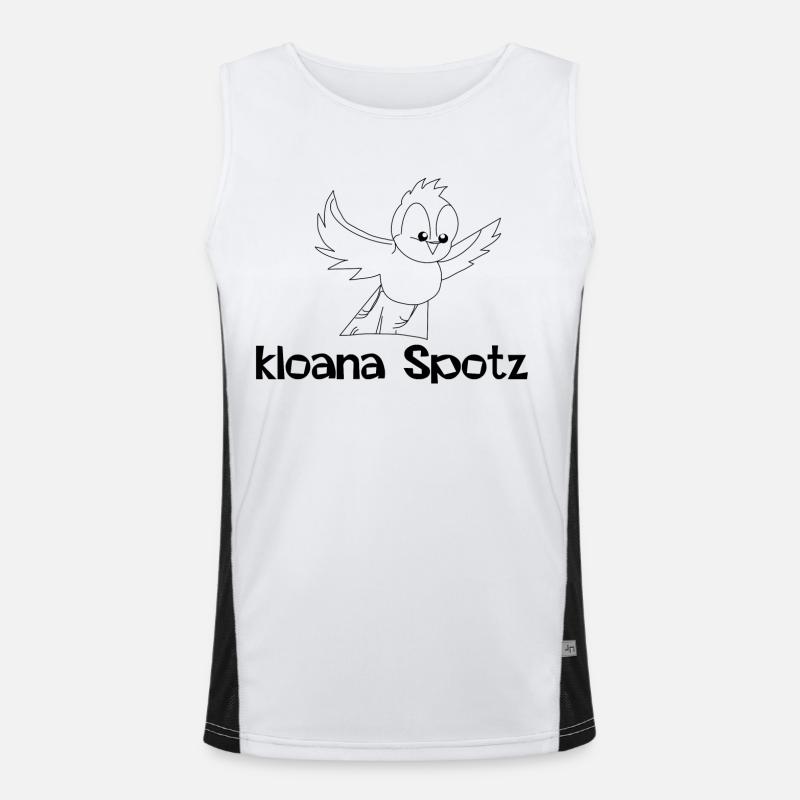 kloana Spotz-kleiner Spatz,Austrian dialect - Men's Functional Contrast Tank Top  - white/black