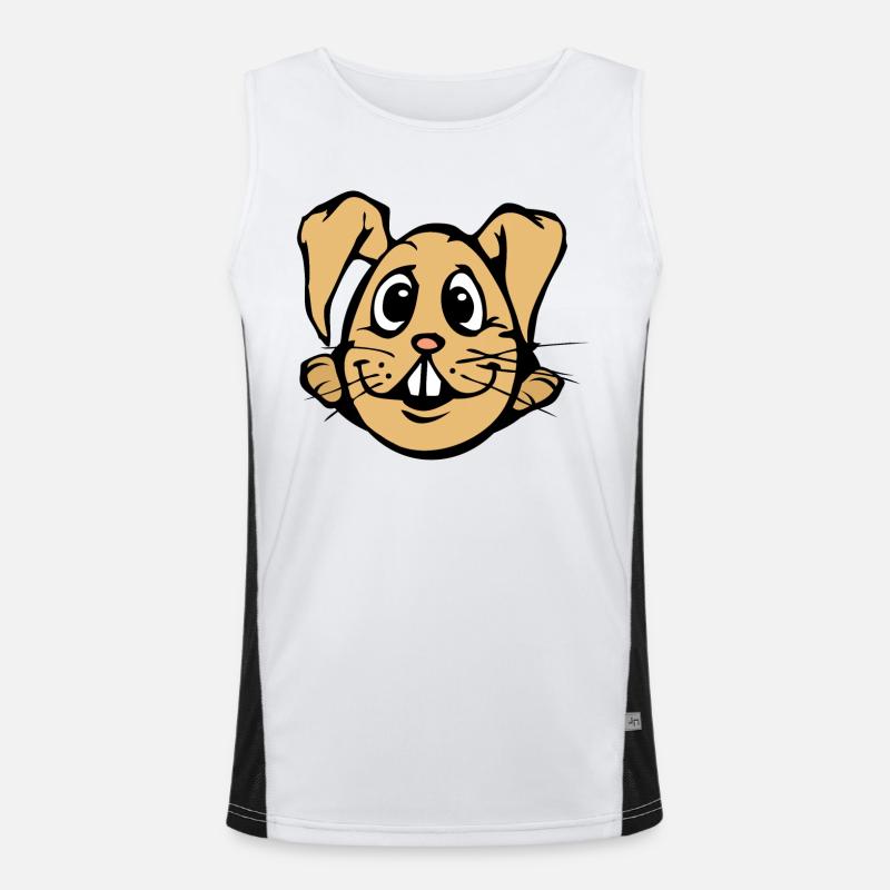 Hasi ! comic Hase Ei lustig Eierkopf Ostern  Funktionelles Kontrast-Tank Top für Männer 