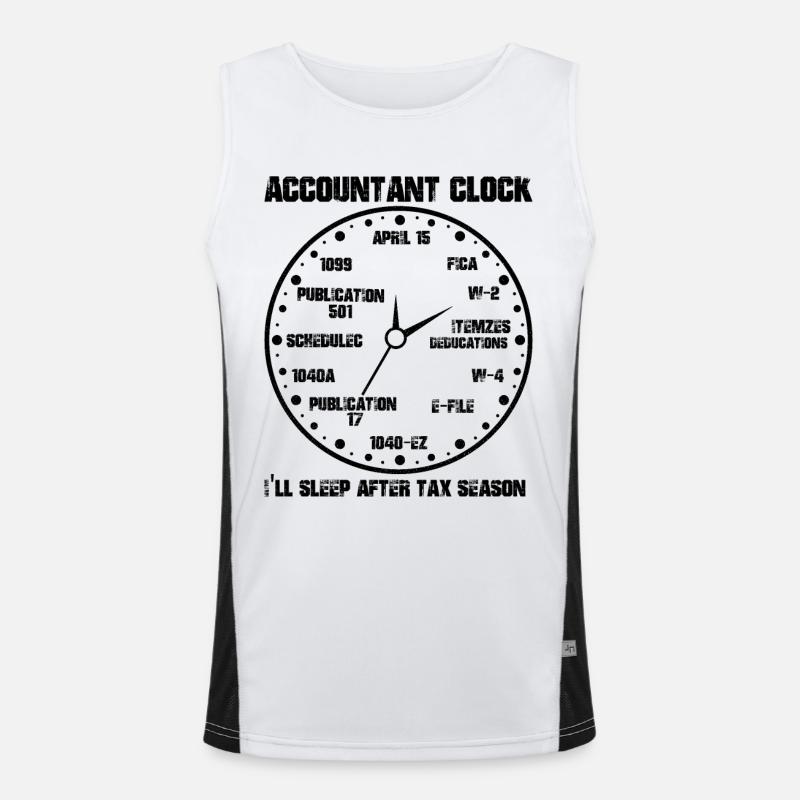 Drôle d’horloge comptable CPA Comptabilité Débardeur respirant contrasté Homme 