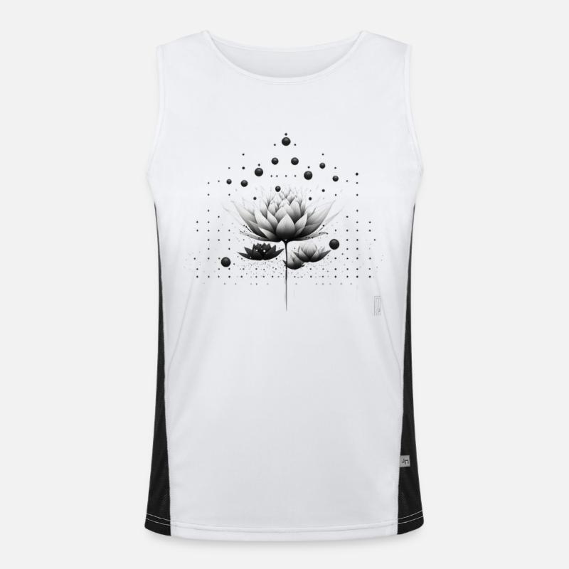 Conception de la nébuleuse du lotus en noir et blanc Débardeur respirant contrasté Homme 