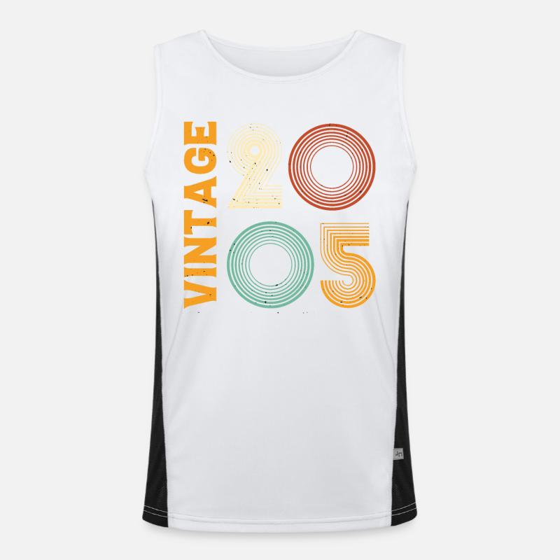 Vintage 2005 Retro Cooles Jubiläumsgeschenk Funktionelles Kontrast-Tank Top für Männer 
