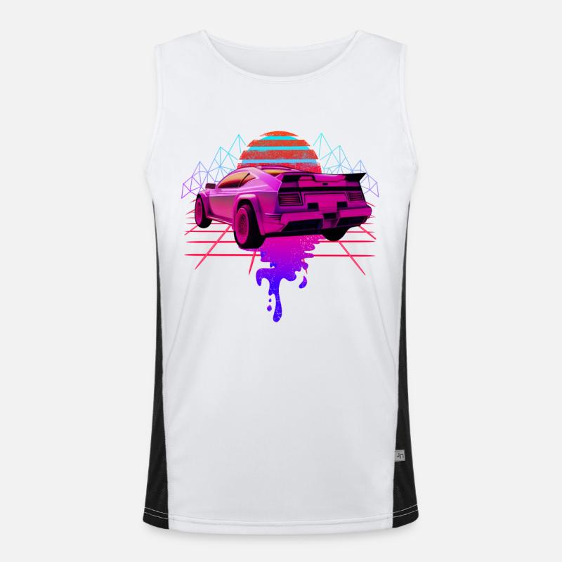 Retro Wave Racing Supercar Débardeur respirant contrasté Homme 