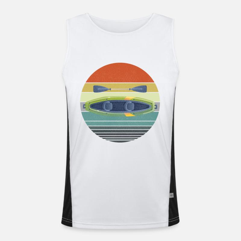 Retro Kayak Canoe Lover Kayaking Paddling Kayaker Men's Functional Contrast Tank Top 