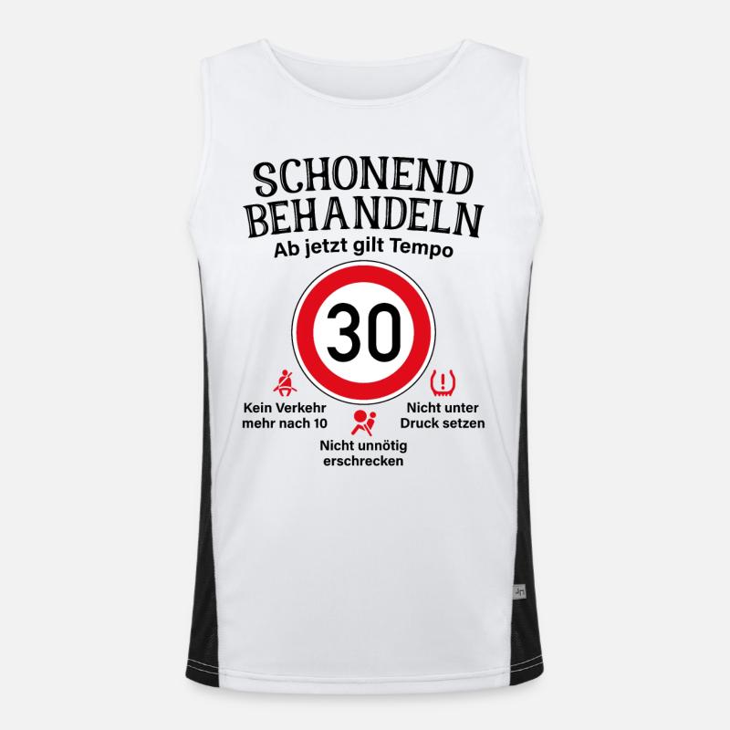 30. Geburtstag Schonend Behandeln 30 Tempolimit 30 Funktionelles Kontrast-Tank Top für Männer 