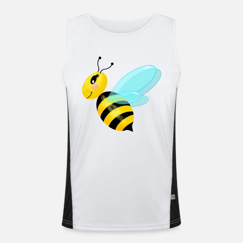 Flying graceful bee Men's Functional Contrast Tank Top 