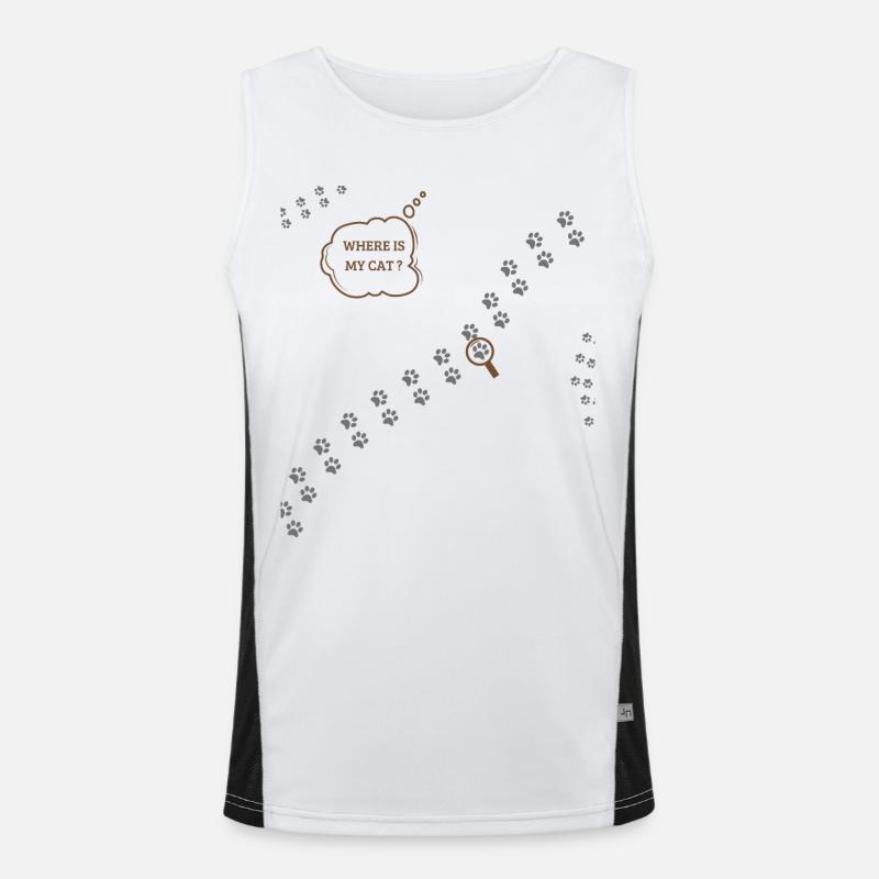 Où est mon chat ? humour chat' Débardeur respirant contrasté Homme 