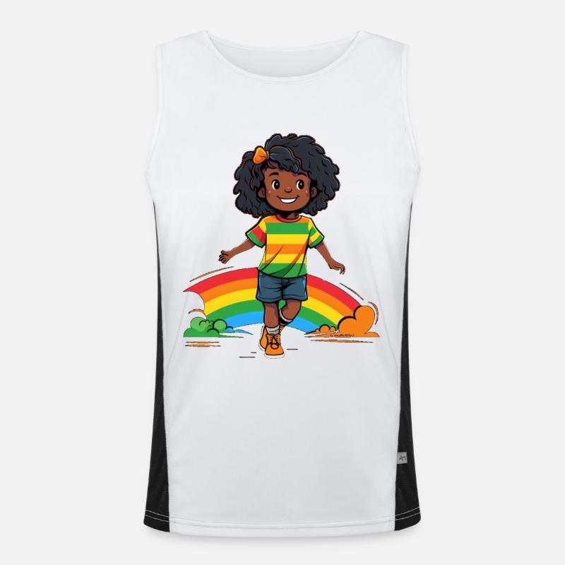 Vibrant Rainbow Kids Design Débardeur respirant contrasté Homme 